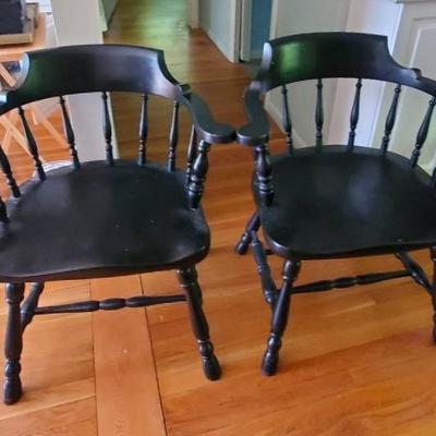 (2) Black Windsor Hoop Back Chairs