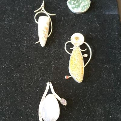 (4) Sterling Silver Pendants 