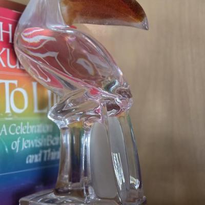 Daum France crystal glass Toucan figurine