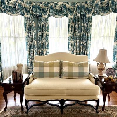 Gorgeous Blue and White Drapes for sale 