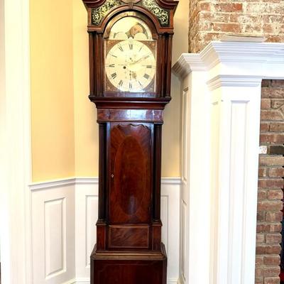 English mahogany Long Case Grandfather Clock 