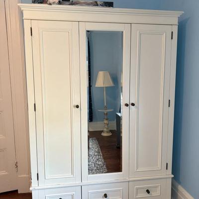 White  Armoire with Mirror 