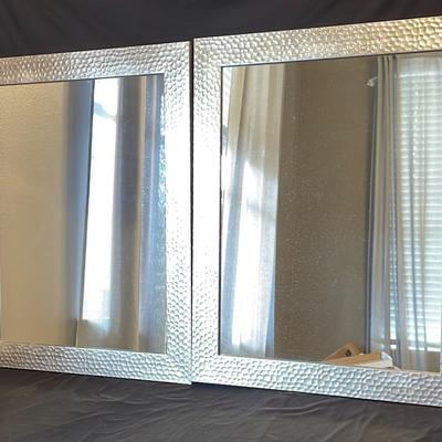 Two Mirrors Framed In Silver