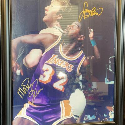 Larry Bird And Magic Johnson Autograph Picture
