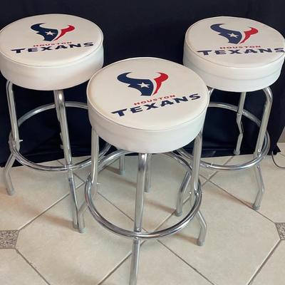 3 White Texans Bar Stools 