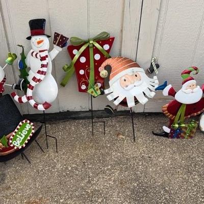 Metal Christmas Yard Stakes 