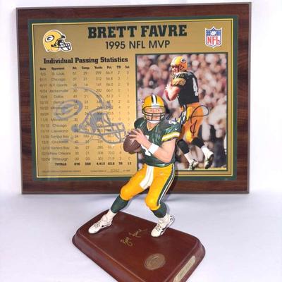Brett Favre Figurine And Plaque