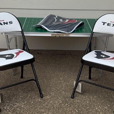 Texans Folding Chairs And Tailgate Table