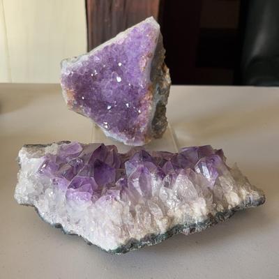 Two Natural Amethyst Clusters