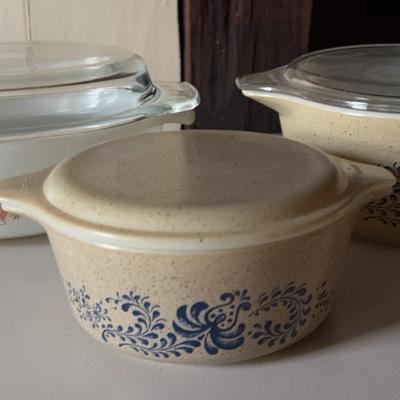 Three Vintage Pyrex Dishes