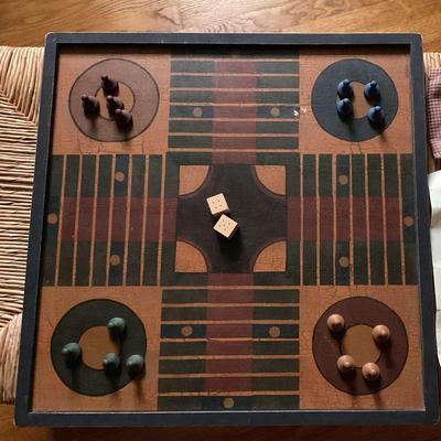 Painted Parcheesi Game Board