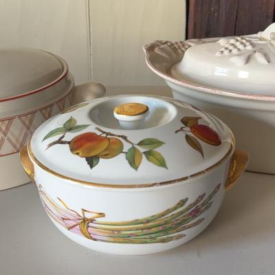 Three Lidded Ceramic Casserole Dishes