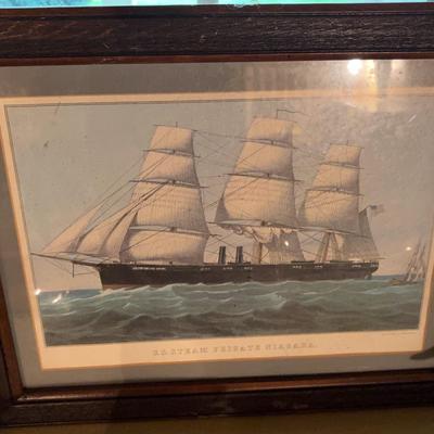 Wood-Framed “U.S. Steam Frigate Niagara” Print
