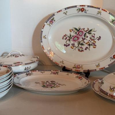 Vintage Nippon Noritake Floral-Themed Porcelain China Set