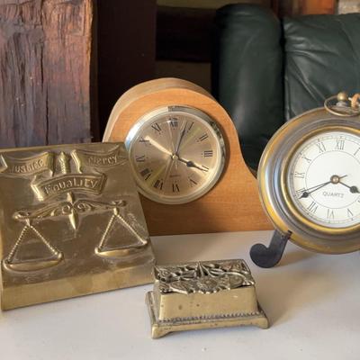 Assortment of Clocks & Desk Decor