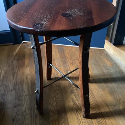 High Barrel Topped Side Table