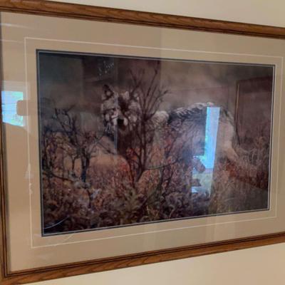 Wood-Framed Wolf Photographical Print