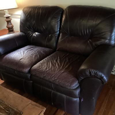 Leather Reclining Loveseat Seat