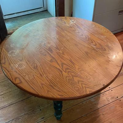 Round Coffee Table with Green Legs