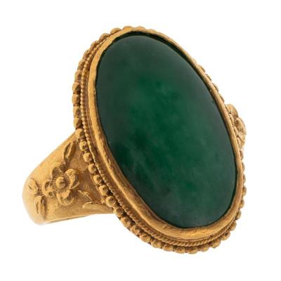 Jade, 24k Yellow Gold Ring