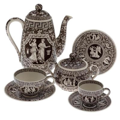 Copeland Spode Porcelain 'Brown Greek' Pattern