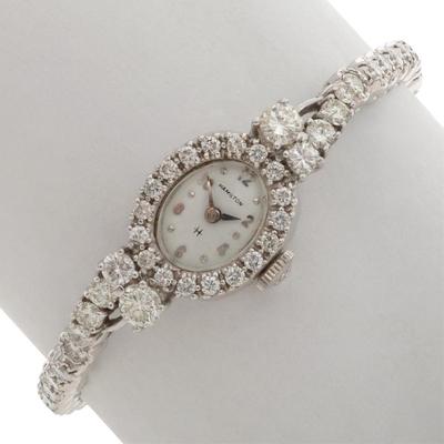 Ladies Hamilton Diamond, 14k White Gold Wristwatch