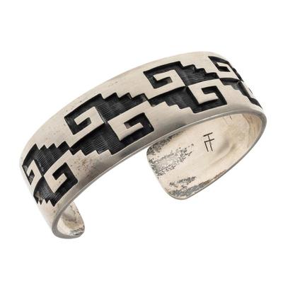 Hopi Sterling Bracelet, Stephen Hyson Naseyoma and Michael Sockyma