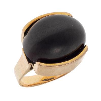 Black Jade, 14k Yellow Gold Ring