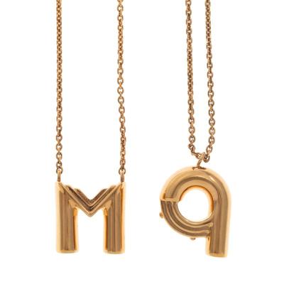 Pair of Louis Vuitton Gold-Tone "LV & Me" Letter Necklaces