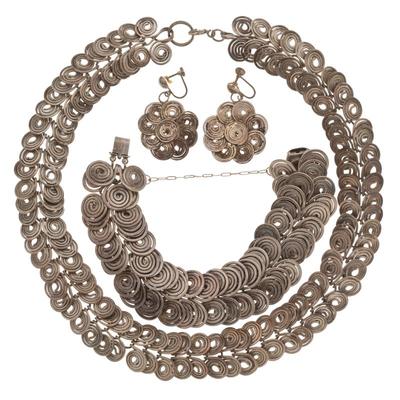 Vintage Sterling Silver Jewelry Suite, Harvey