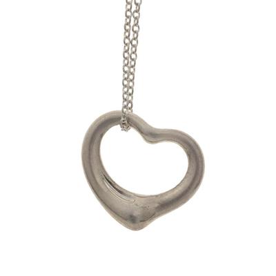 Tiffany & Co., Elsa Peretti Sterling Silver "Open Heart" Necklace