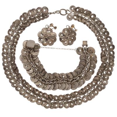 Vintage Sterling Silver Jewelry Suite, Harvey