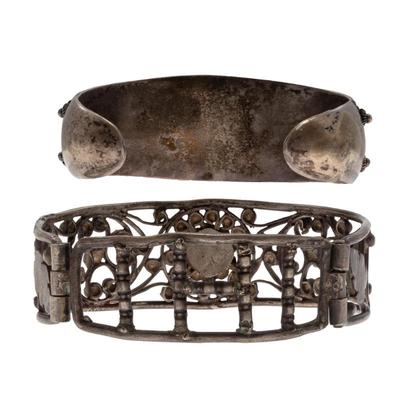 Collection of Two Vintage Silver Bracelets