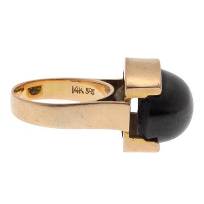 Black Jade, 14k Yellow Gold Ring