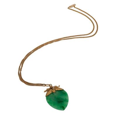 Jade, 22k, 14k Yellow Gold Necklace