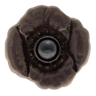 Early Georg Jensen Hematite, Silver Dogwood Flower Ring #18