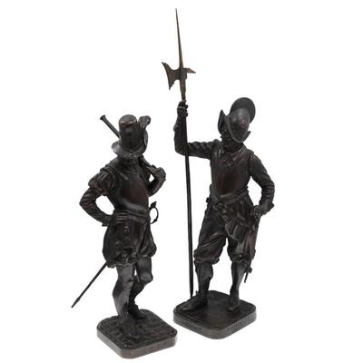 Bronze Figures of French Renaissance Soldiers, Armand Leveel (French 1821-1905)