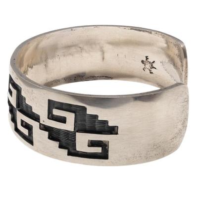 Hopi Sterling Bracelet, Stephen Hyson Naseyoma and Michael Sockyma