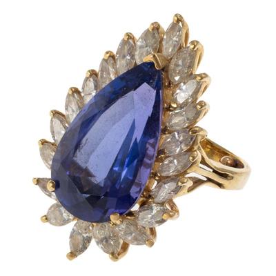 Tanzanite, Diamond, 18k Yellow Gold Ring