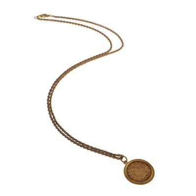 U.S. Liberty Head $5 Gold Coin, 22k, Gold-Tone Necklace