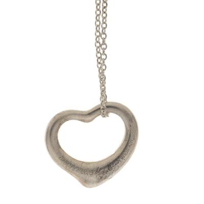Tiffany & Co., Elsa Peretti Sterling Silver "Open Heart" Necklace