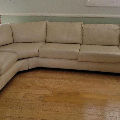 LARGE FAUX LEATHER SECTIONAL SOFA