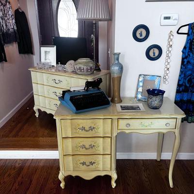 MID CENTURY BEDROOM CABINET AND DESK