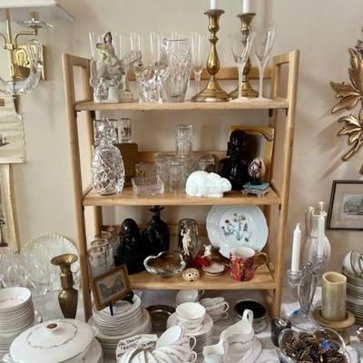 BRASS CANDLESTICKS
CRYSTAL FLUTES