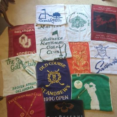 Collection of Golf Bag Towels form tournaments-if you know, you know