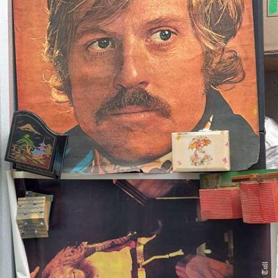Vintage Posters And Music Box Collection-vintage poster of Robert Redford and other vintage 