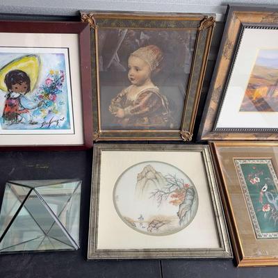 Collection Of Painting And Glass Reflective Decorative Triangle