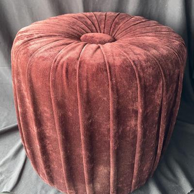 Round Upholstered Pouf Ottoman – 18" H x 18" Diameter