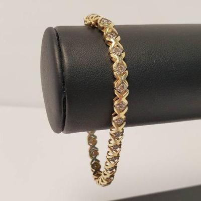 10K Gold Diamond Bracelet - 7.25"