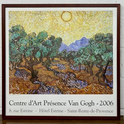 Van Gogh Olive Trees 2006 Exhibition Poster – Framed 28x28", France, Centre d’Art Présence